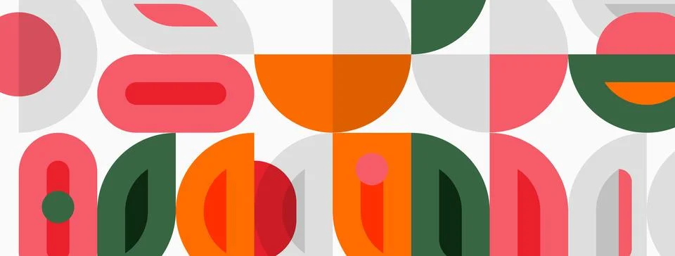 Abstract geometric pattern. Overlapping shapes create colorful, modern design Stock Illustration