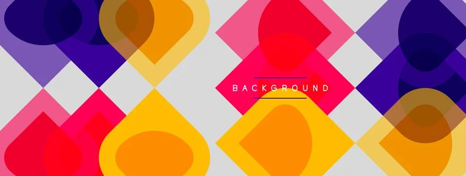 Abstract geometric pattern. Overlapping shapes create vibrant colorful Stock Illustration