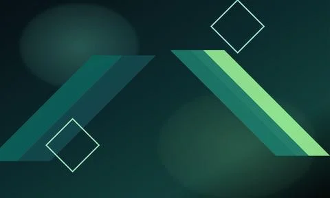 Abstract geometric pattern with overlapping shapes and a gradient teal back.. 스톡 일러스트