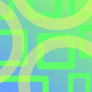 Abstract Geometric Pattern with Overlapping Squares and Circles Stock Illustration