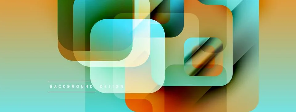 Abstract geometric pattern. Overlapping squares create vibrant color transitions 스톡 일러스트