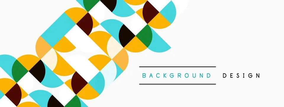 Abstract geometric pattern. Overlapping squares, circles create modern design Stock Illustration