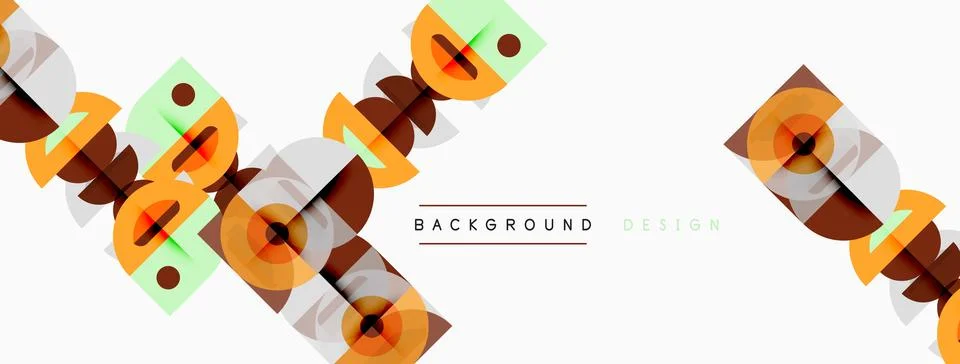 Abstract geometric pattern. Overlapping squares, circles create dynamic visua Stock Illustration