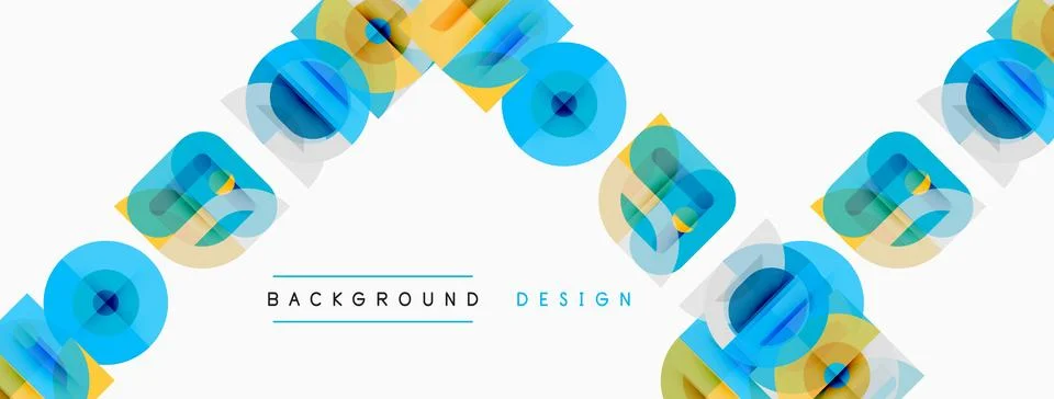 Abstract geometric pattern. Overlapping squares, circles create dynamic visua 库存插图