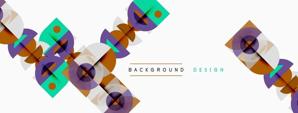 Abstract geometric pattern. Overlapping squares, circles create modern design 스톡 일러스트