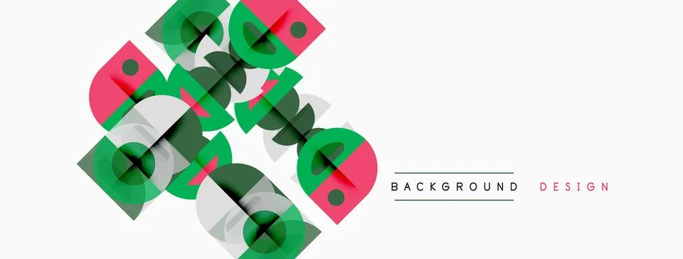 Abstract geometric pattern. Overlapping squares, circles create dynamic visua Stockillustratie