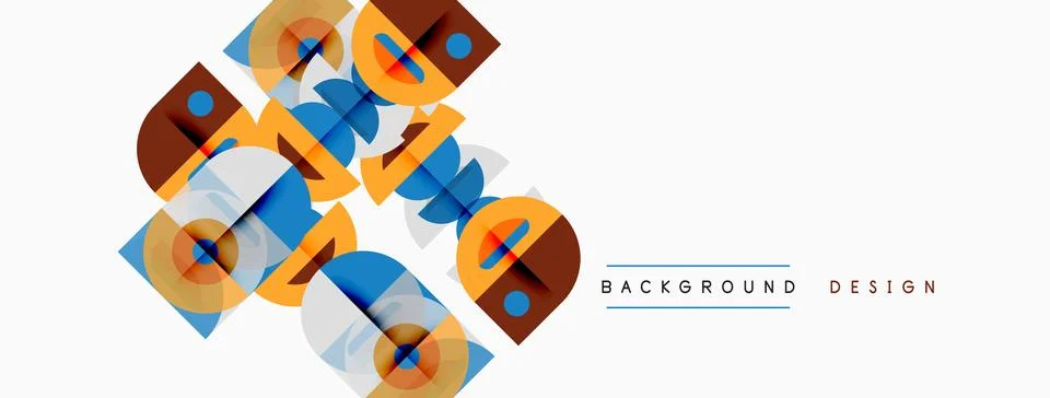 Abstract geometric pattern. Overlapping squares, circles create dynamic visua 스톡 일러스트