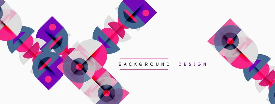 Abstract geometric pattern. Overlapping squares, circles create dynamic visua イラスト素材