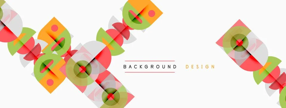 Abstract geometric pattern. Overlapping squares, circles create dynamic visua 스톡 일러스트