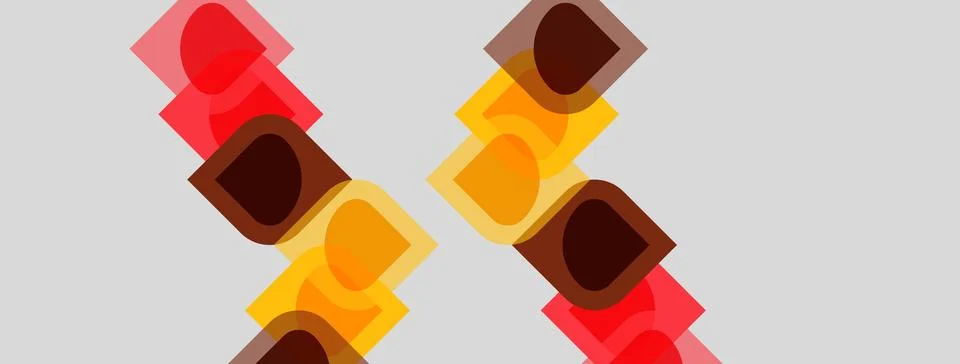 Abstract geometric pattern. Overlapping squares create warm color variations, イラスト素材