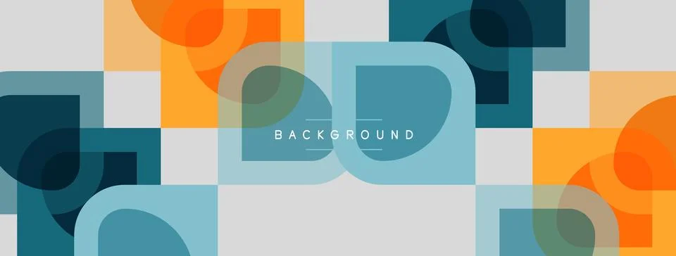 Abstract geometric pattern. Overlapping squares, circles create modern design 스톡 일러스트