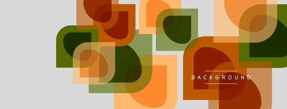 Abstract geometric pattern. Overlapping squares, circles, rectangles create Stock Illustration