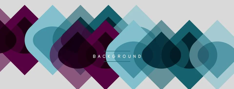 Abstract geometric pattern. Overlapping squares, circles create layered visua Stock Illustration