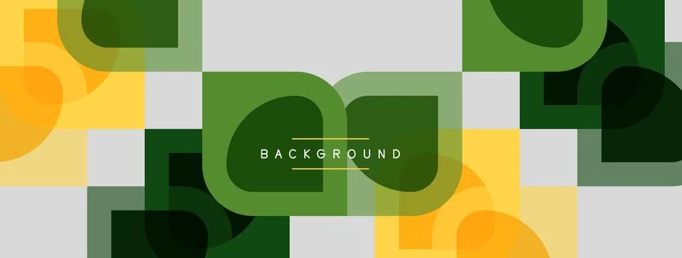 Abstract geometric pattern. Overlapping squares, circles create modern design Stock Illustration