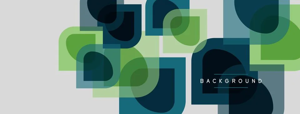 Abstract geometric pattern. Overlapping squares, circles create modern design Stock Illustration