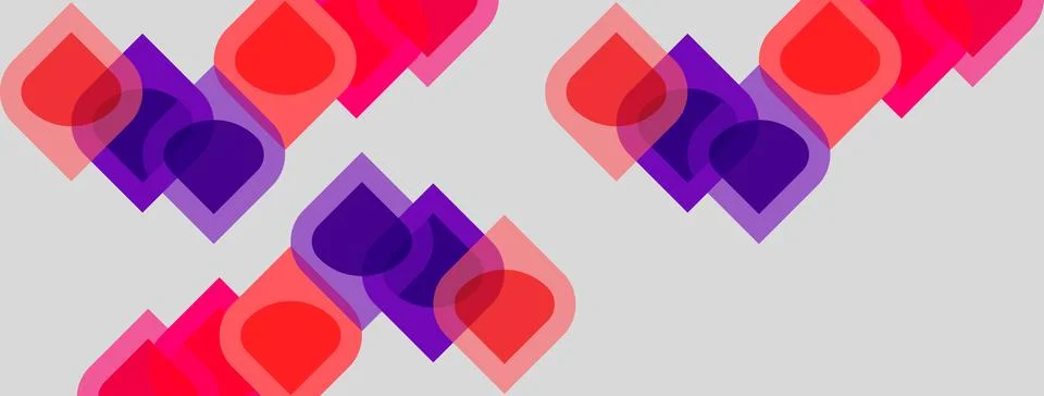 Abstract geometric pattern. Overlapping squares, rectangles, vibrant red, p.. Illustrazione stock