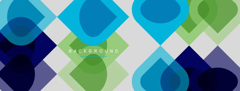 Abstract geometric pattern. Overlapping squares, circles create vibrant tex.. Illustrazione stock