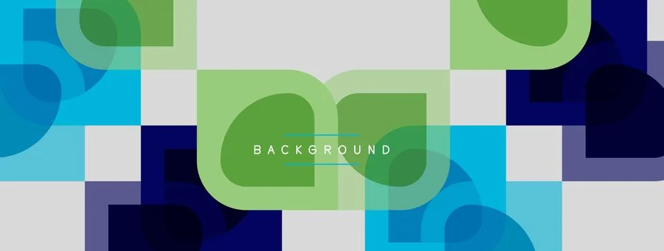 Abstract geometric pattern. Overlapping squares, circles create modern visual 스톡 일러스트