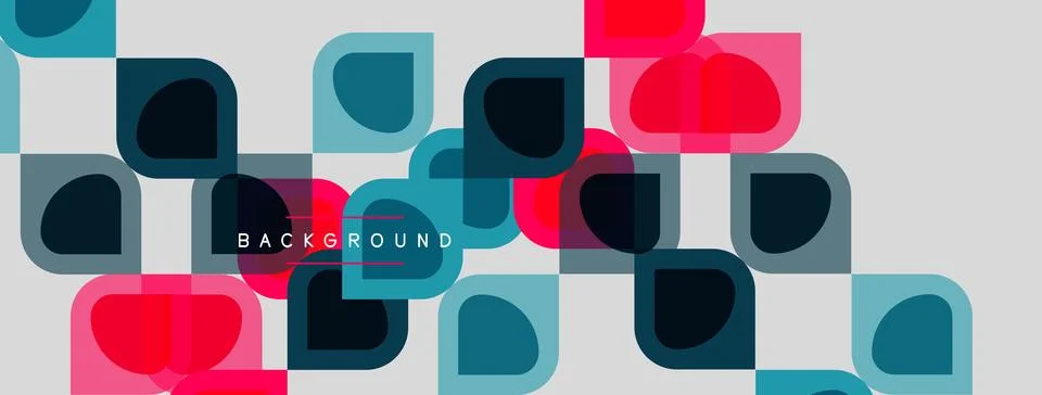 Abstract geometric pattern. Overlapping squares, circles create vibrant tex.. Stockillustratie