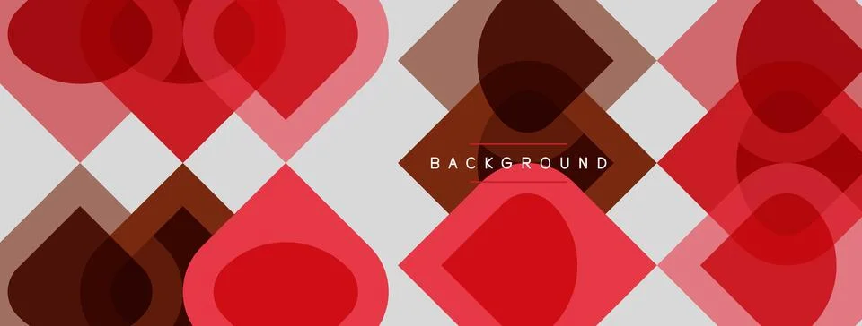 Abstract geometric pattern. Overlapping squares, circles create heart shapes. 스톡 일러스트