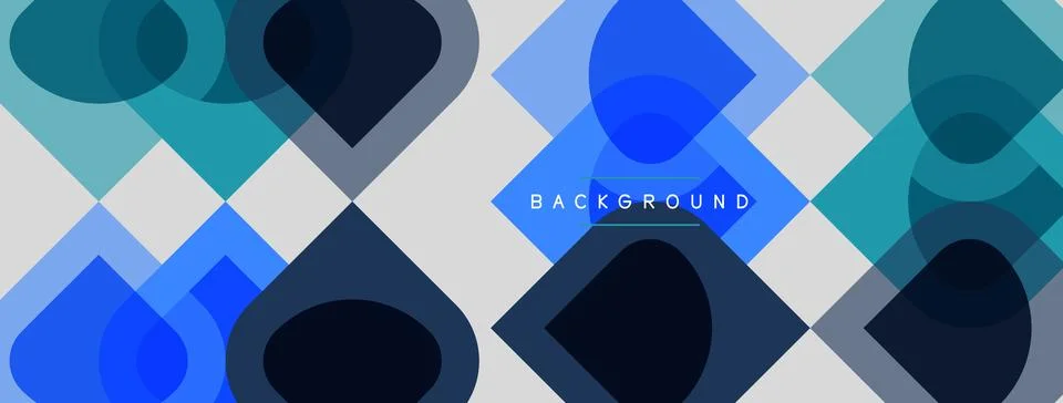 Abstract geometric pattern. Overlapping squares, circles create modern visual 스톡 일러스트