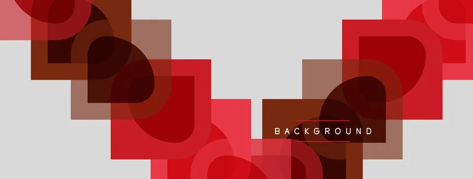 Abstract geometric pattern. Overlapping squares, circles create modern design Stock Illustration