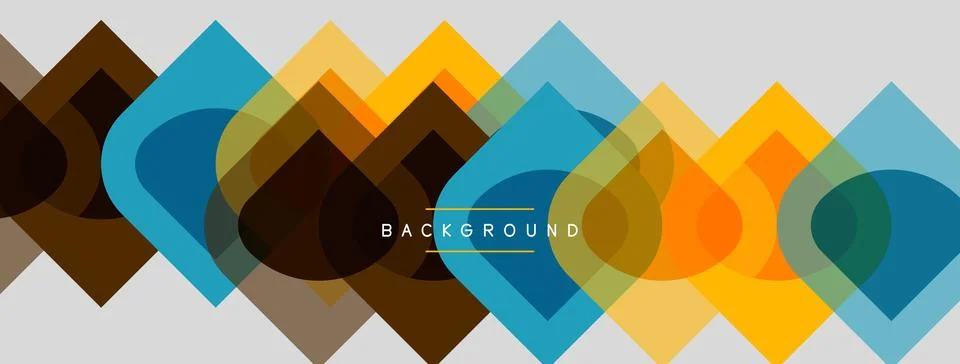Abstract geometric pattern. Overlapping squares, circles create colorful te.. Stock Illustration
