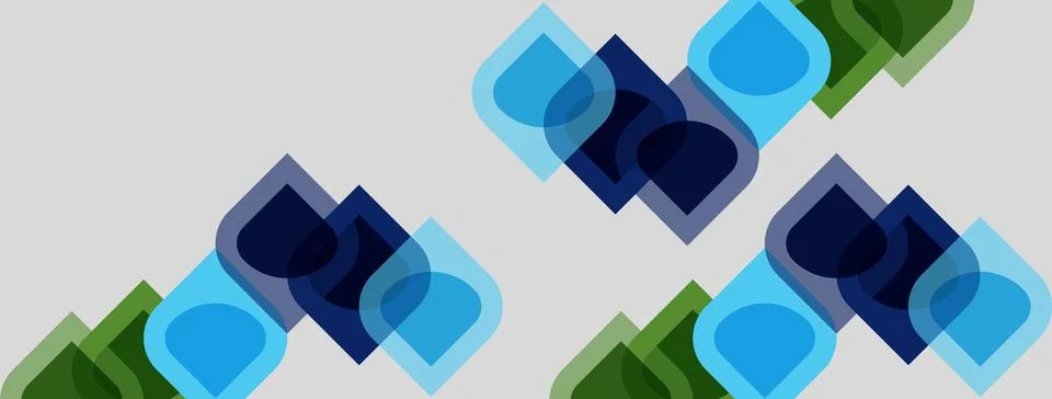Abstract geometric pattern. Overlapping squares, rectangles, shades blue, g.. Stock Illustration