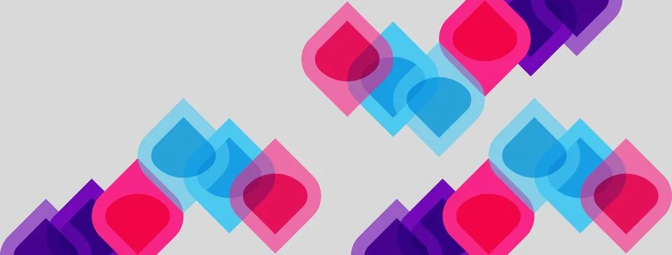 Abstract geometric pattern. Overlapping squares create vibrant, colorful de.. Stock Illustration