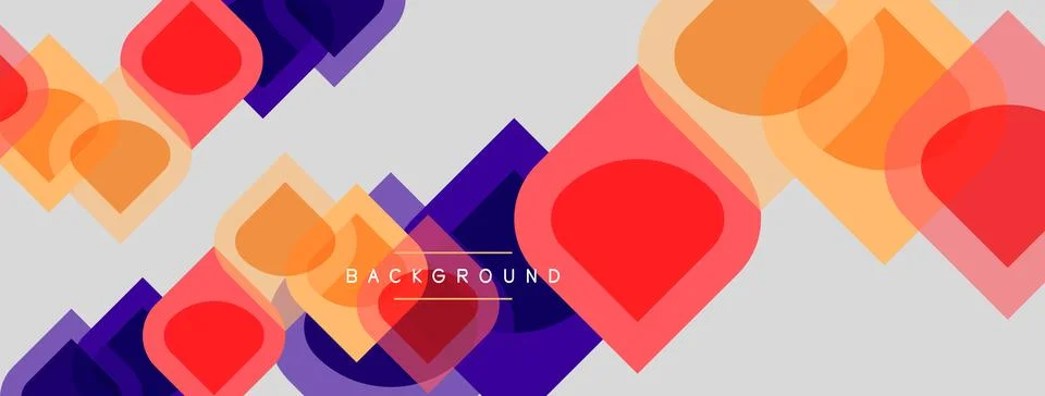 Abstract geometric pattern. Overlapping squares, rectangles, circles create Stock Illustration