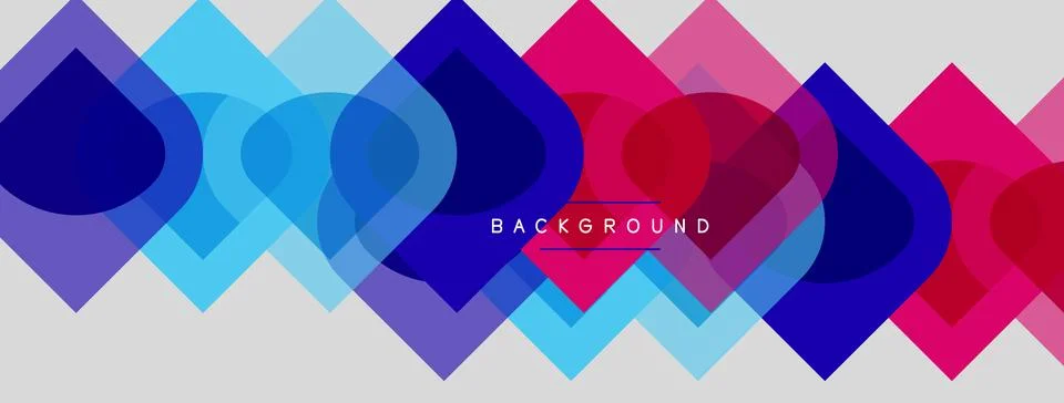 Abstract geometric pattern. Overlapping squares, circles create vibrant col.. Stock Illustration