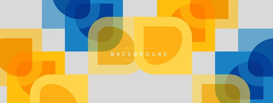 Abstract geometric pattern. Overlapping squares, circles create modern design Stock Illustration