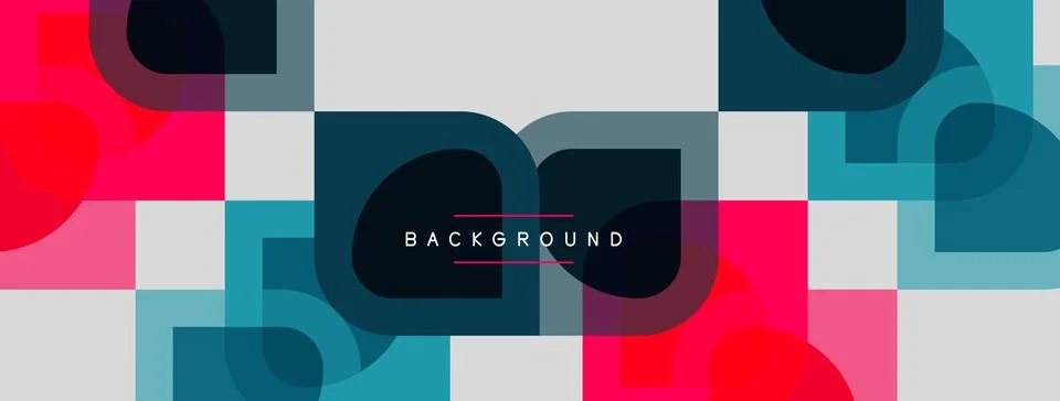 Abstract geometric pattern. Overlapping squares, rectangles create vibrant 스톡 일러스트