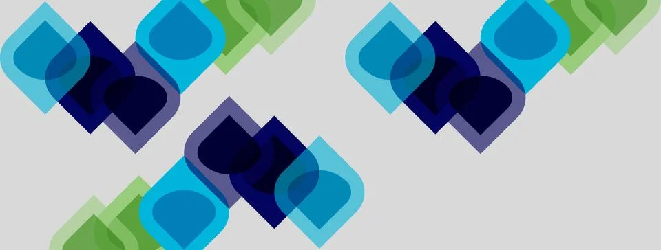 Abstract geometric pattern. Overlapping squares, rectangles, circles create Stock Illustration