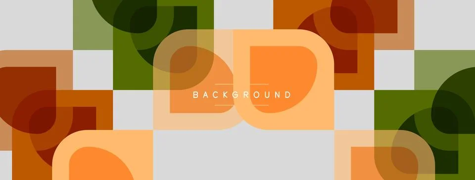 Abstract geometric pattern. Overlapping squares, circles create modern design Stock Illustration