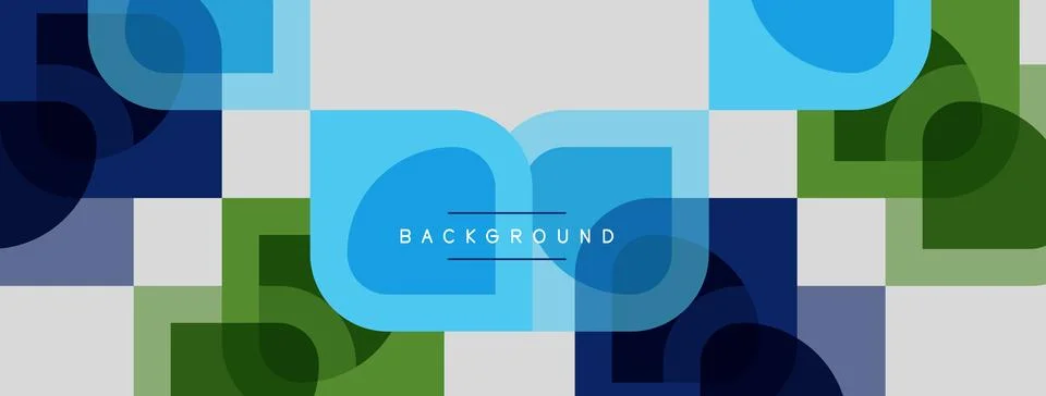Abstract geometric pattern. Overlapping squares, circles create modern design Stock Illustration