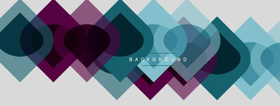 Abstract geometric pattern. Overlapping squares, circles create modern design Stock Illustration