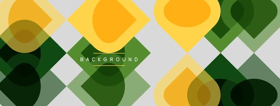 Abstract geometric pattern. Overlapping squares, circles create modern design Stock Illustration