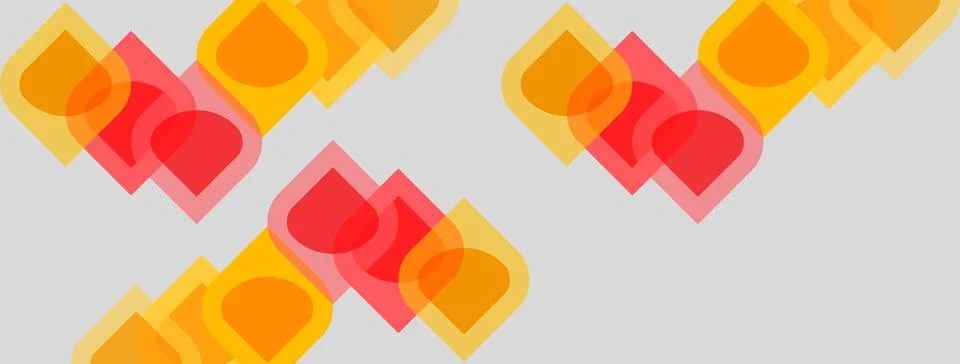 Abstract geometric pattern. Overlapping squares, rectangles, orange, red hues Stock Illustration