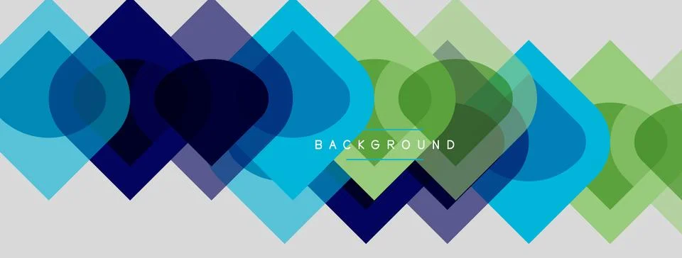 Abstract geometric pattern. Overlapping squares, circles create layered visua Stock Illustration
