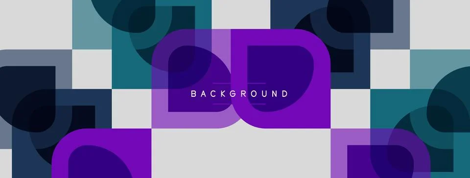 Abstract geometric pattern. Overlapping squares, circles create modern design 스톡 일러스트