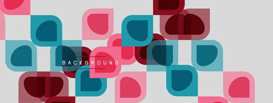 Abstract geometric pattern. Overlapping squares, rectangles, circles create 스톡 일러스트
