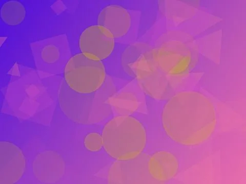 Abstract Geometric Pattern with Overlapping Transparent Shapes on Purple an.. Stock Illustration