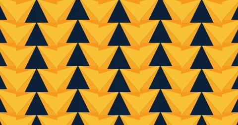 Abstract Geometric Pattern of Overlapping Triangles in Vibrant Yellow and Dark Stock Footage 309892554