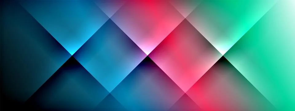 Abstract geometric pattern. Overlapping triangles create vibrant color gradients Stock Illustration