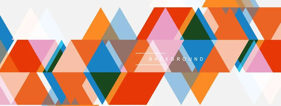 Abstract geometric pattern. Overlapping triangles create vibrant, colorful Stock Illustration