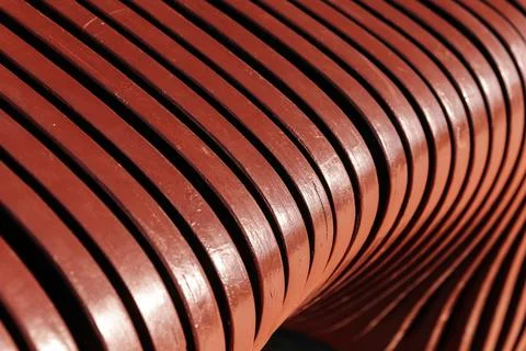 Abstract geometric pattern of parametric brown plywood structure Stock Photos
