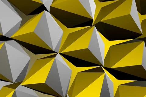 Abstract geometric pattern, parametric yellow gray 3d イラスト素材