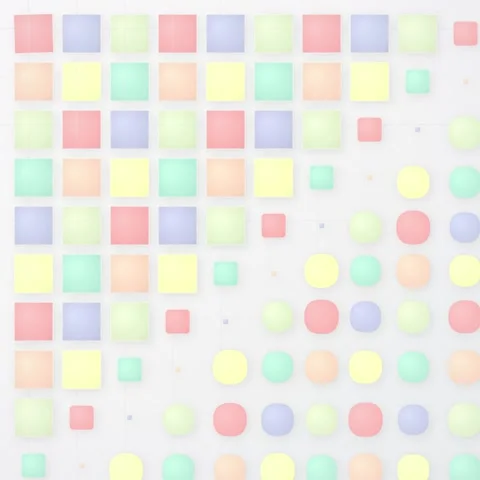 Abstract Geometric Pattern of Pastel Shapes: Circles and Squares Stock Footage 347265508