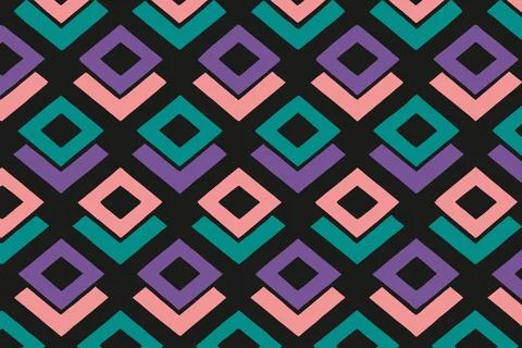 Abstract Geometric Pattern with Pastel Squares and Teal Stock Illustration